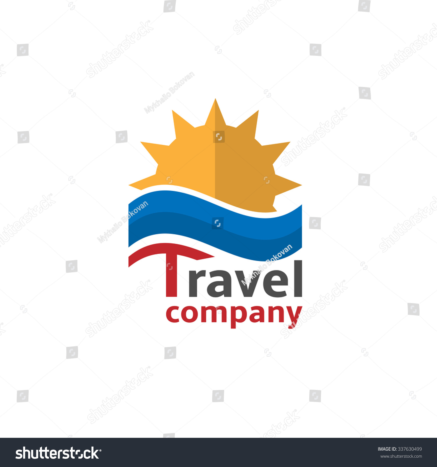 Travel Company Logo Sun Sea Icons Stock Illustration 337630499 