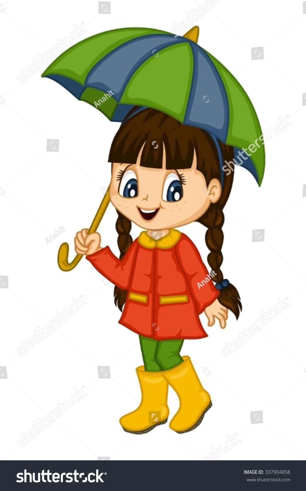 Cute Little Girl Autumn Stock Vector (Royalty Free) 337904858 ...