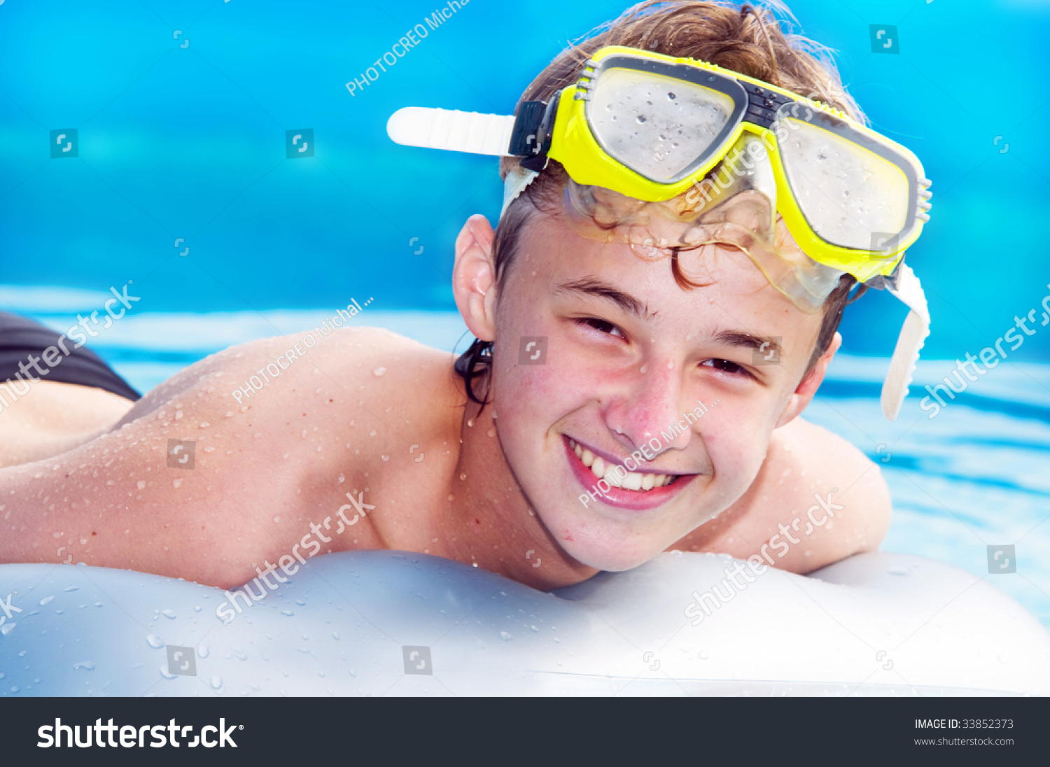 Happy Smiling Boy Swimming Pool Stock Photo 33852373 Shutterstock