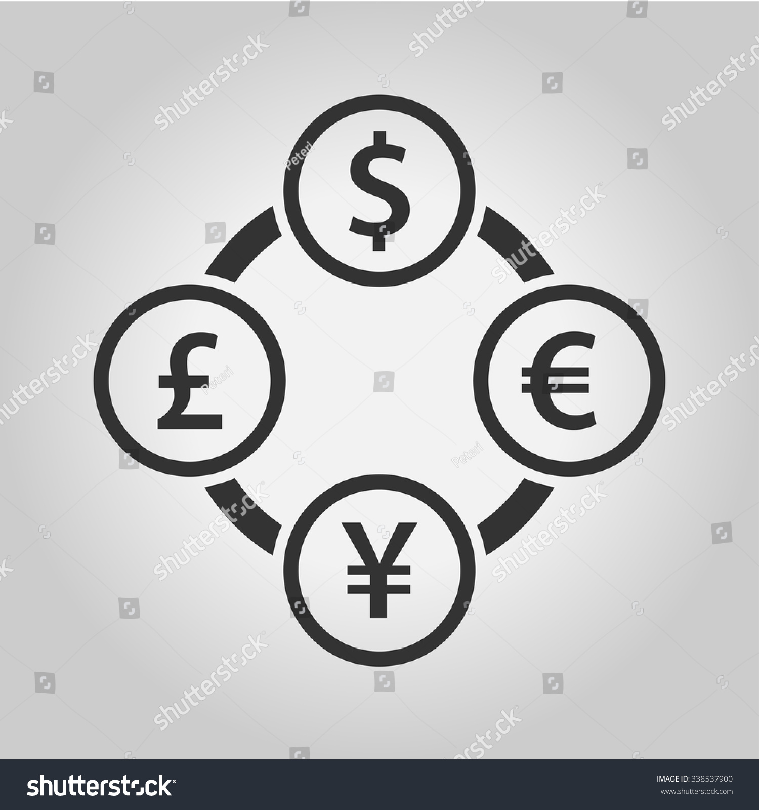 Currency Exchange Dollar Euro Yen Pound Stock Vector (royalty Free 