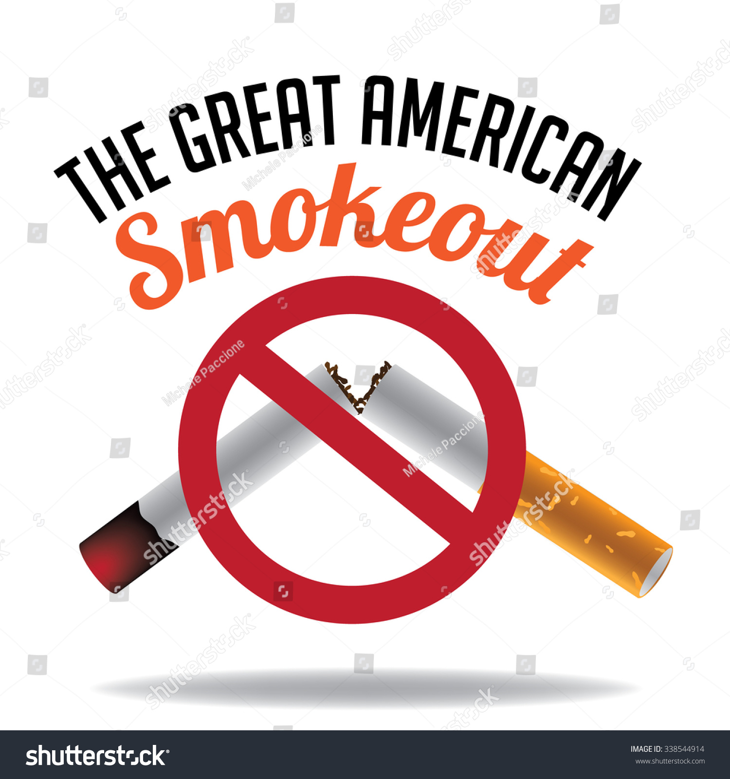 Depiction Great American Smokeout Day November 库存矢量图（免版税）338544914