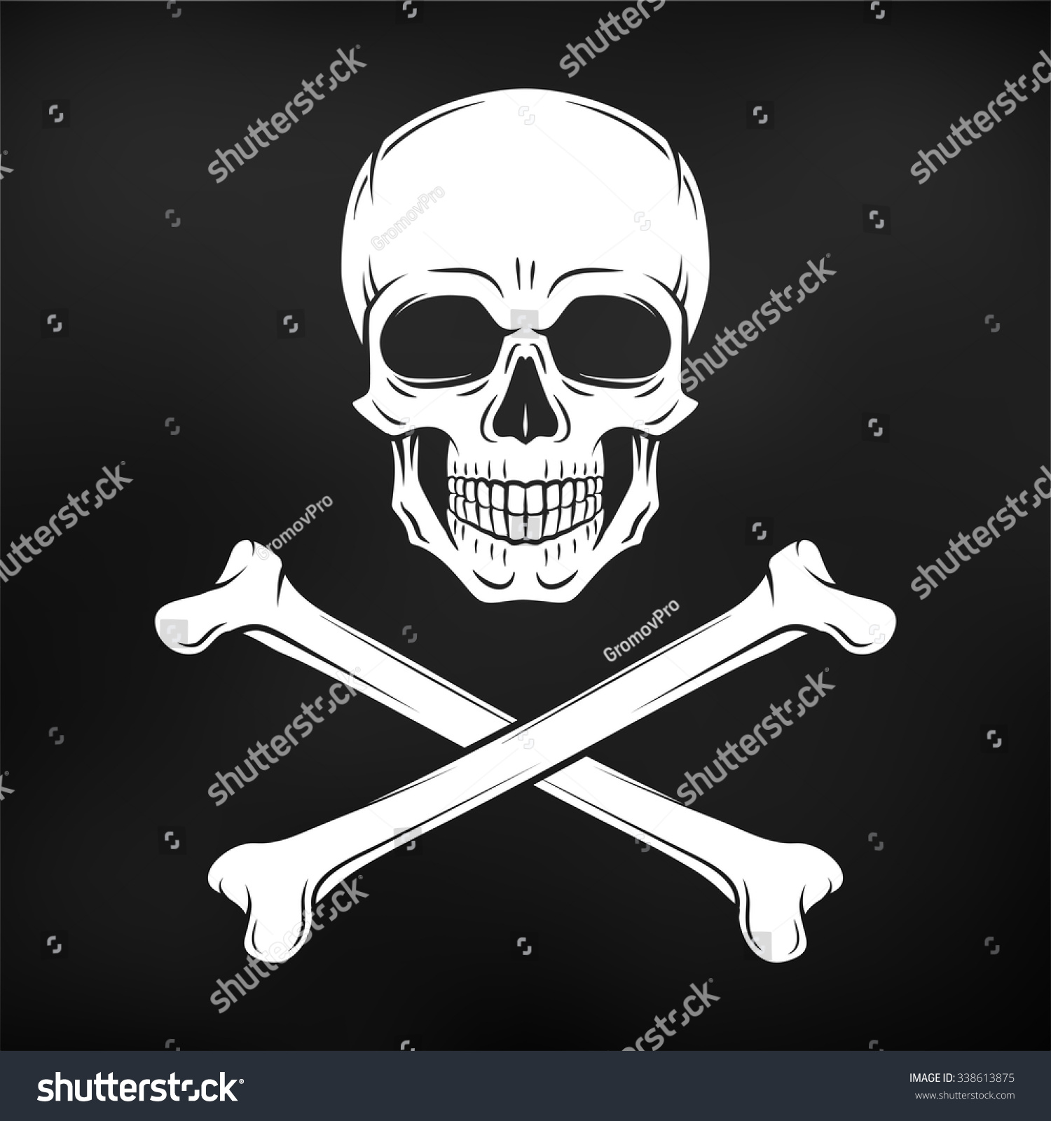 Human Evil Skull Vector Jolly Roger Stock Vector (Royalty Free ...