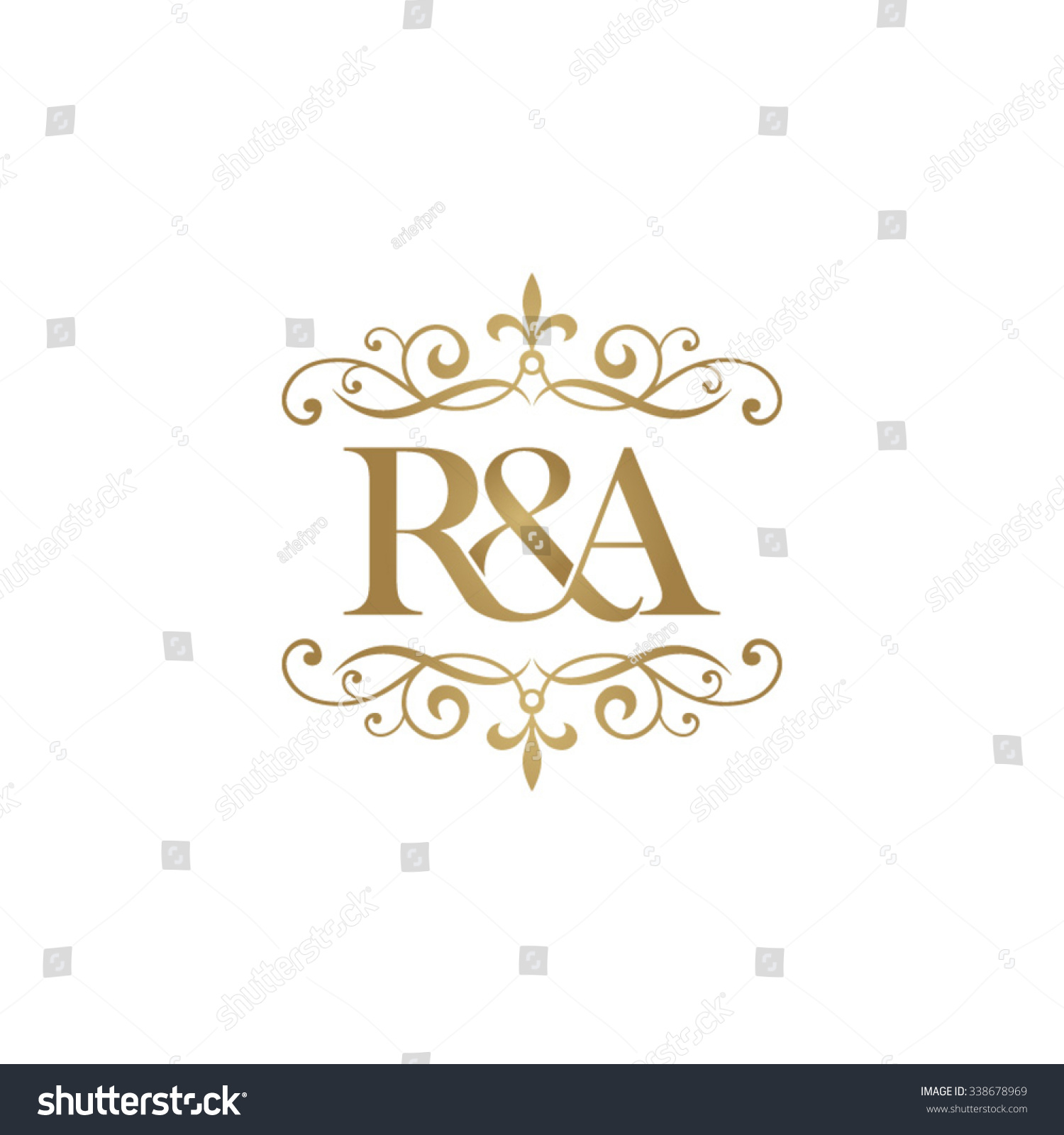 Ra Initial Logo Ornament Ampersand Monogram Stock Vector (Royalty Free ...