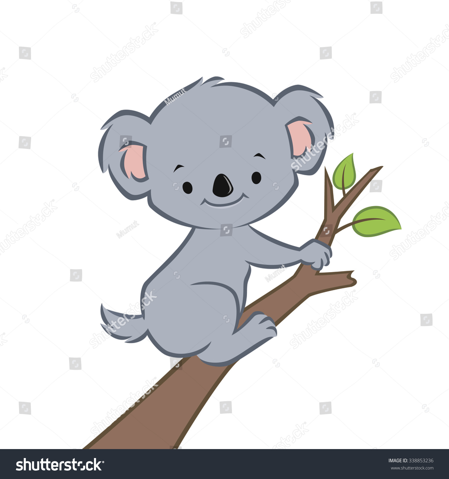 Vector Illustration Cute Smiling Koala On Stock Vector (royalty Free 