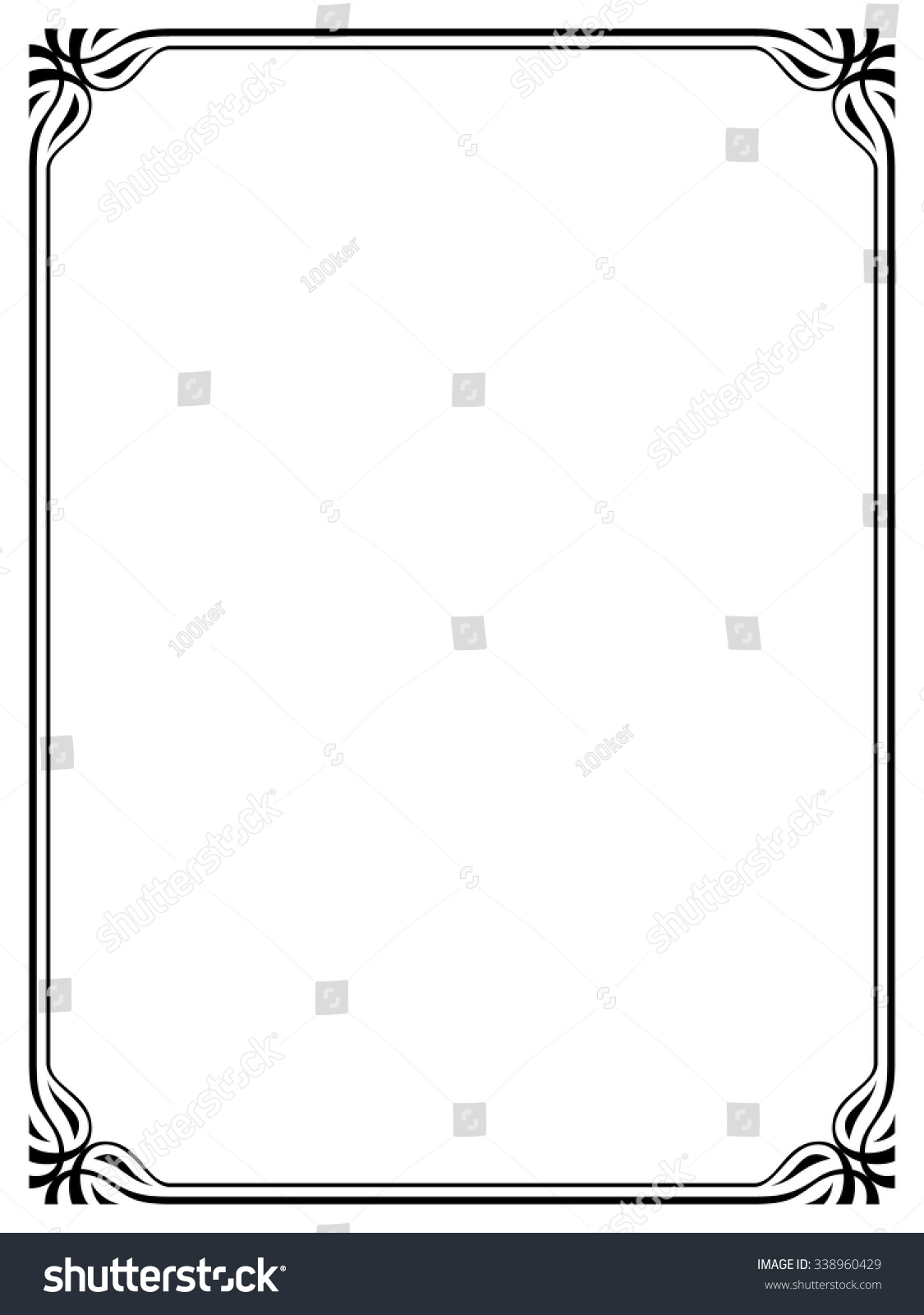 Simple Black Ornamental Decorative Frame Stock Vector (Royalty Free ...