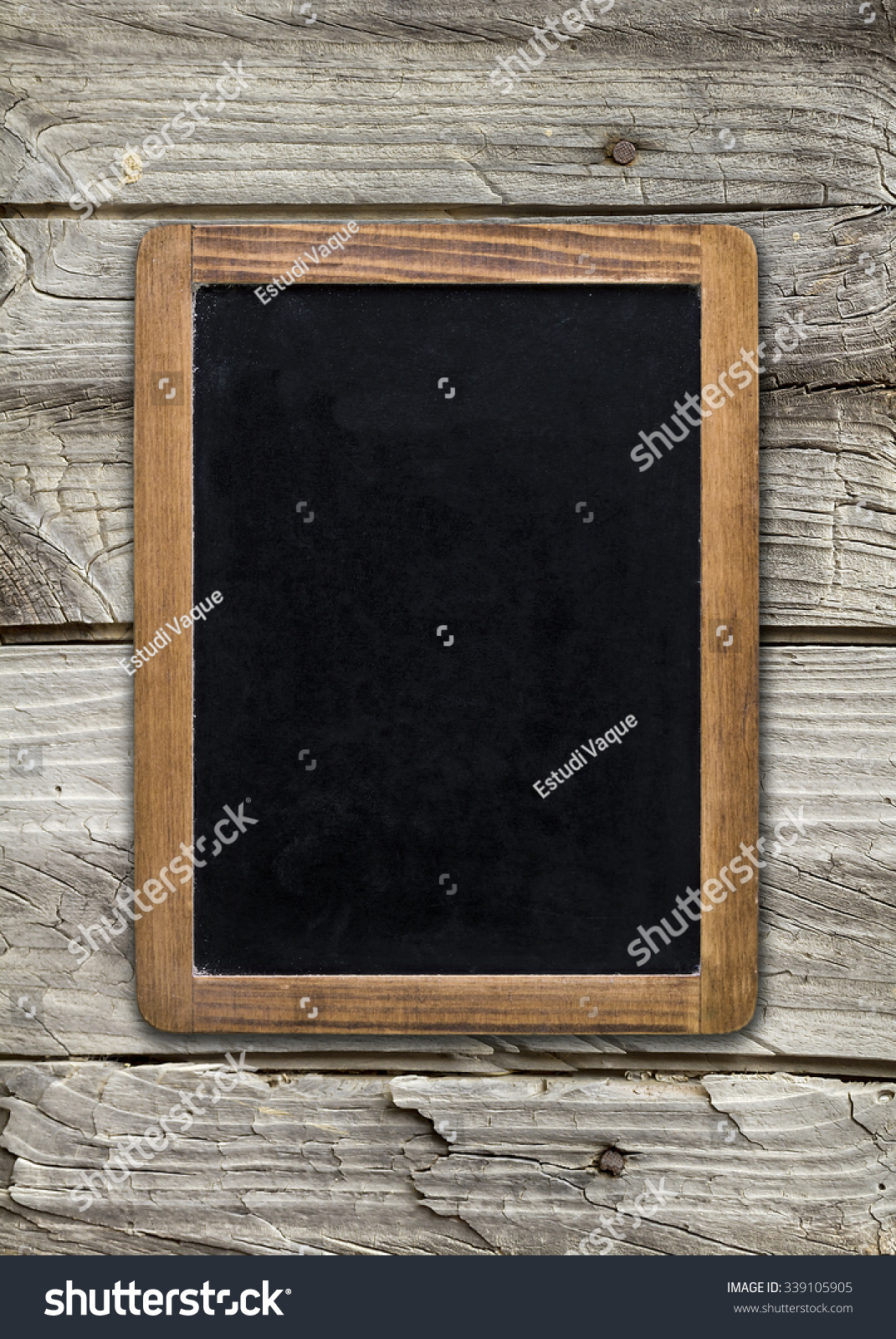 Front View Upright Format Blank Blackboard Stock Photo 339105905 ...