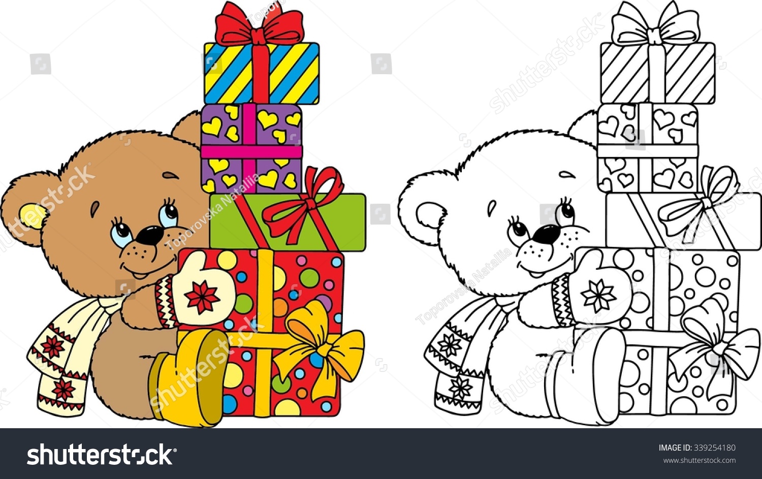 Coloring Book Bear Stock Vector (Royalty Free) 339254180 | Shutterstock