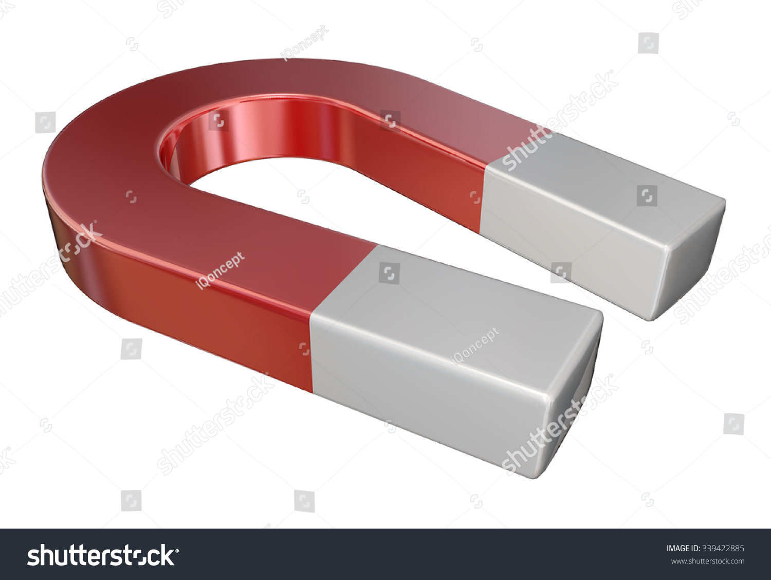 Red Metal Magnet Attracting Objects Through Stock Illustration ...