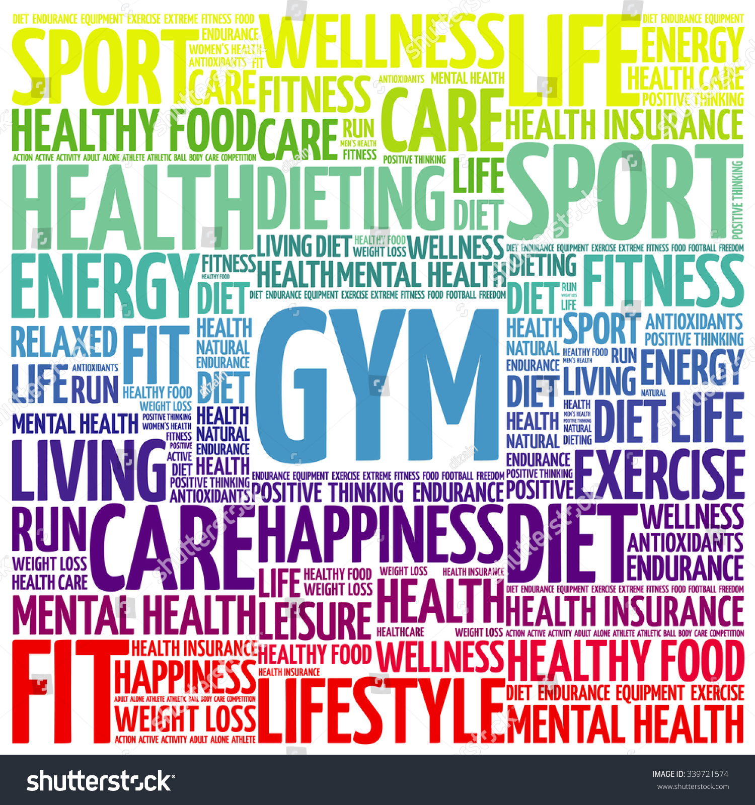 Gym Word Cloud Background Health Concept Stock Vector (Royalty Free ...