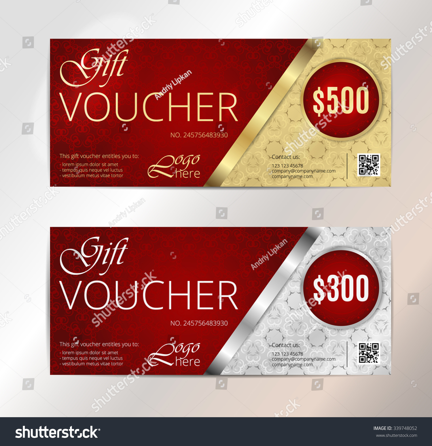 Gold Vip Club Card Voucher Template Stock Vector (Royalty Free ...