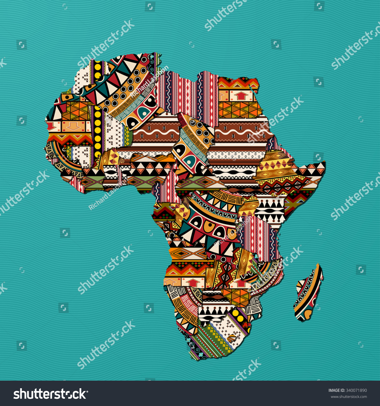 Textured Vector Map Africa Stock Vector Royalty Free 340071890 Shutterstock 1093