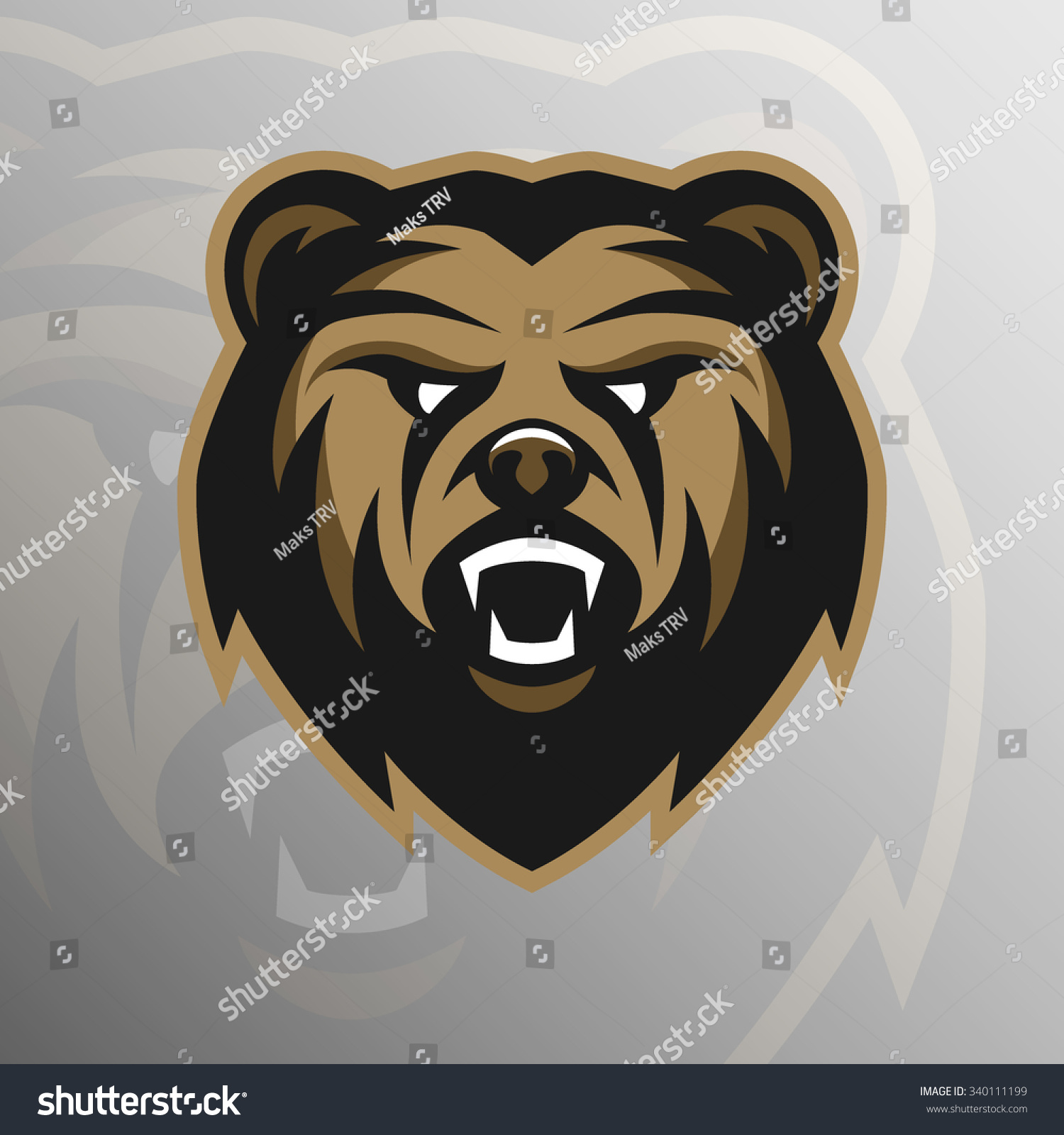 Angry Bear Logo Symbol Stock Vector (Royalty Free) 340111199 | Shutterstock