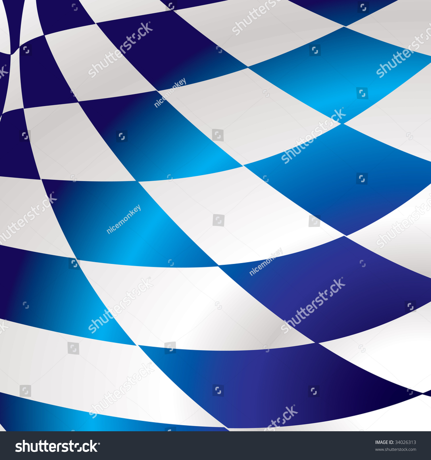 Blue White Abstract Checkered Flag Background Stock Vector (Royalty