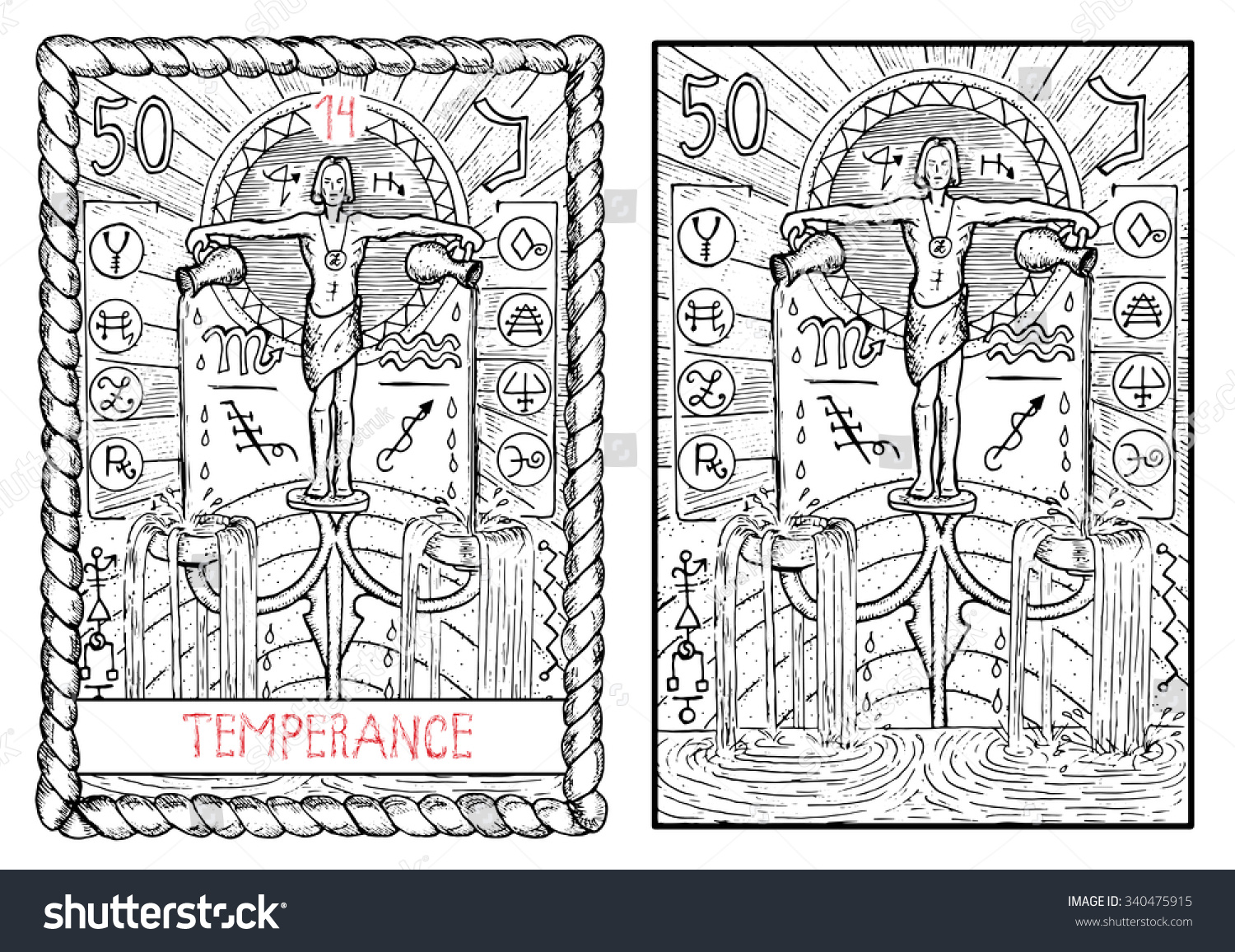 Temperance Таро тату