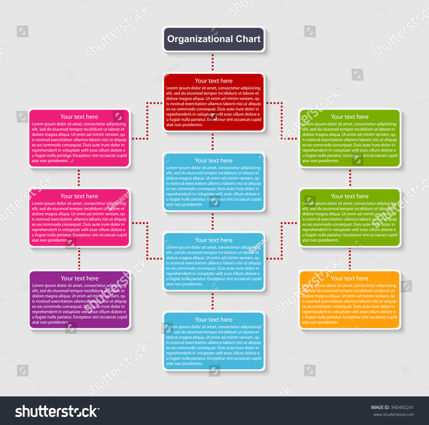 Organization Chart Template Stock Vector (Royalty Free) 340492241 ...