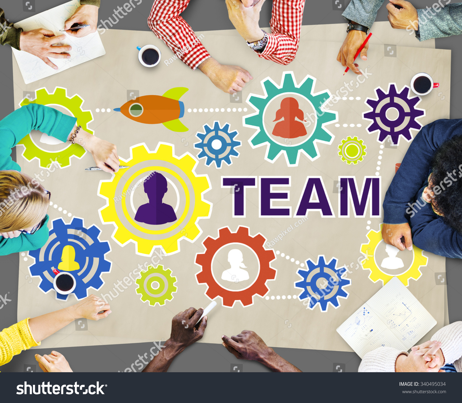 Team Functionality Teamwork Connection Technology Concept Stock Photo ...