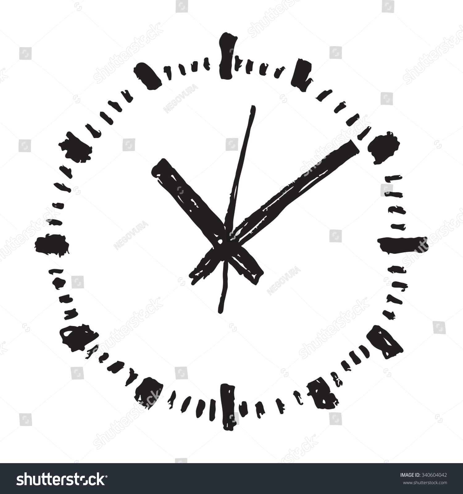 Clock Hand Drawn Vector Icon Stock Vector (Royalty Free) 340604042 ...