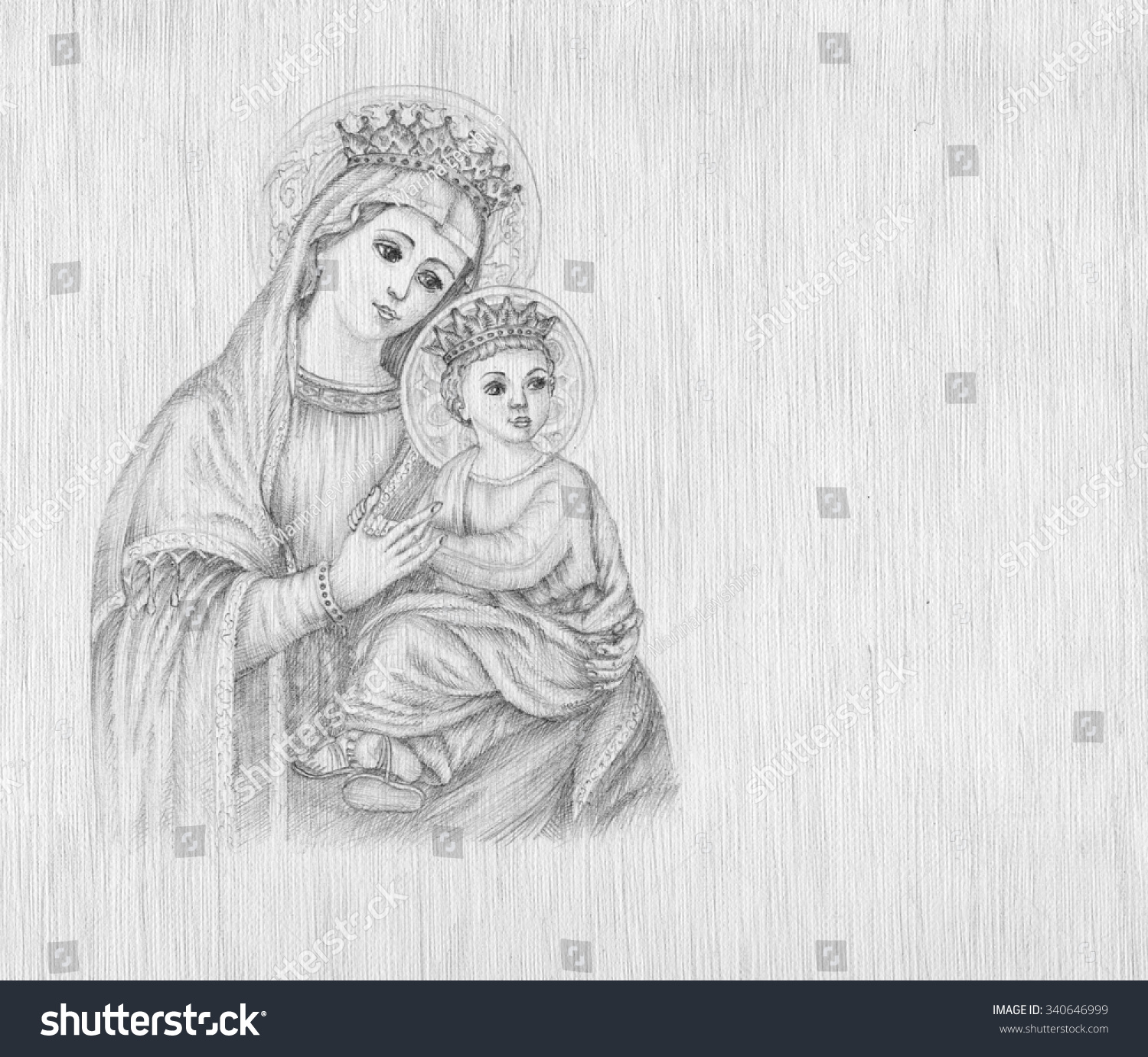 Icon Virgin Mary Jesus Stock Photo 340646999 | Shutterstock