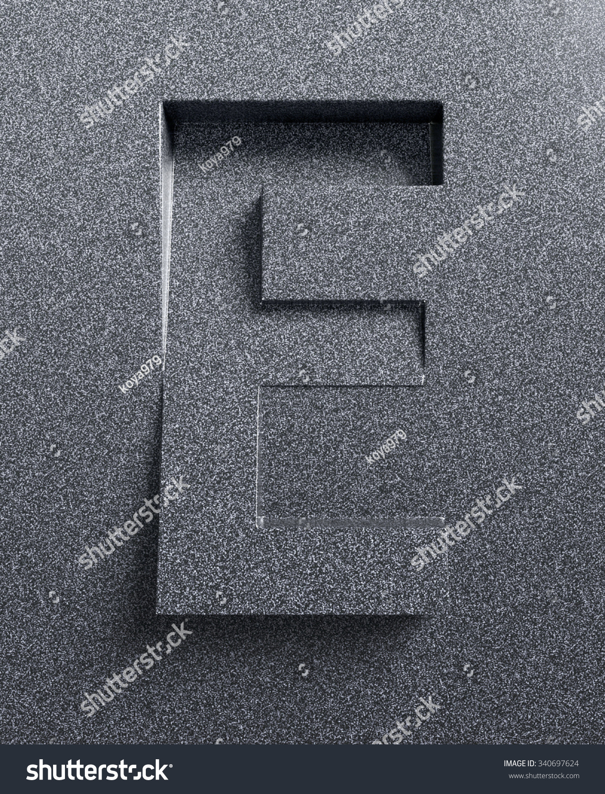 Letter E Slanted 3d Font Engraved Stock Illustration 340697624 ...