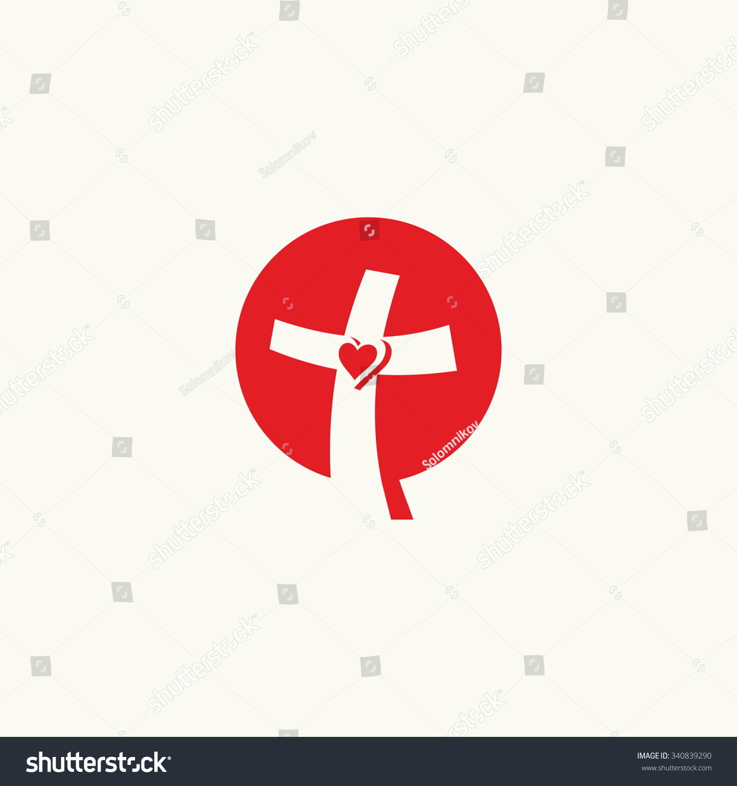 Church Logo Cross Heart Stock Vector (Royalty Free) 340839290 ...