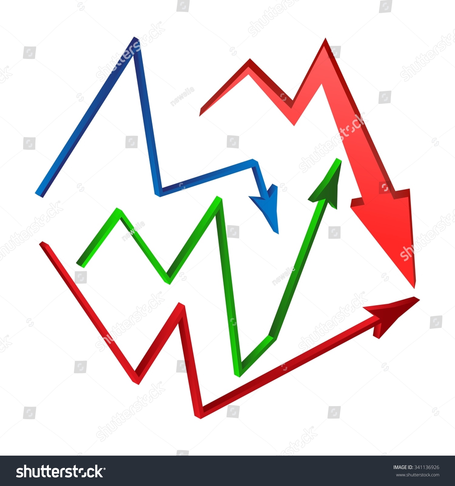 Increase Decrease Arrow Symbol Set Icon: เวกเตอร์สต็อก (ปลอดค่า ...