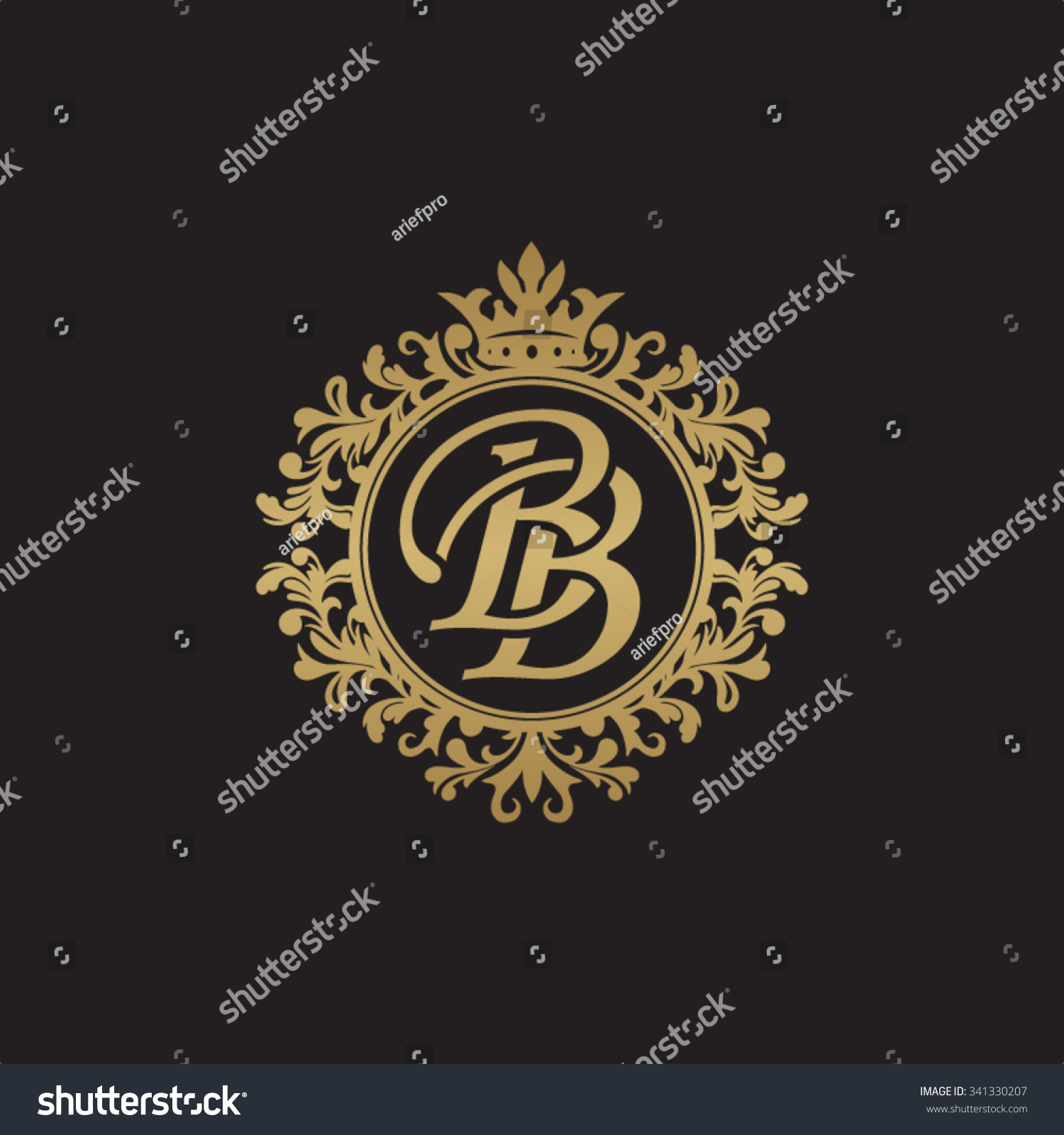 Bb Initial Luxury Ornament Monogram Logo Stock Vector (Royalty Free ...