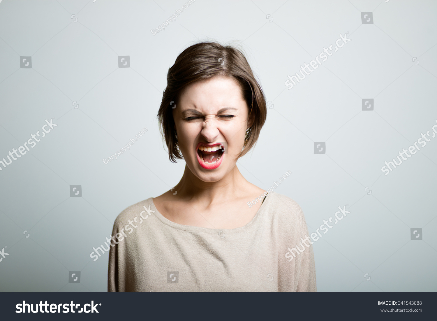 Angry Cute Girl Screaming Lifestyle Photo Stock Photo 341543888 ...