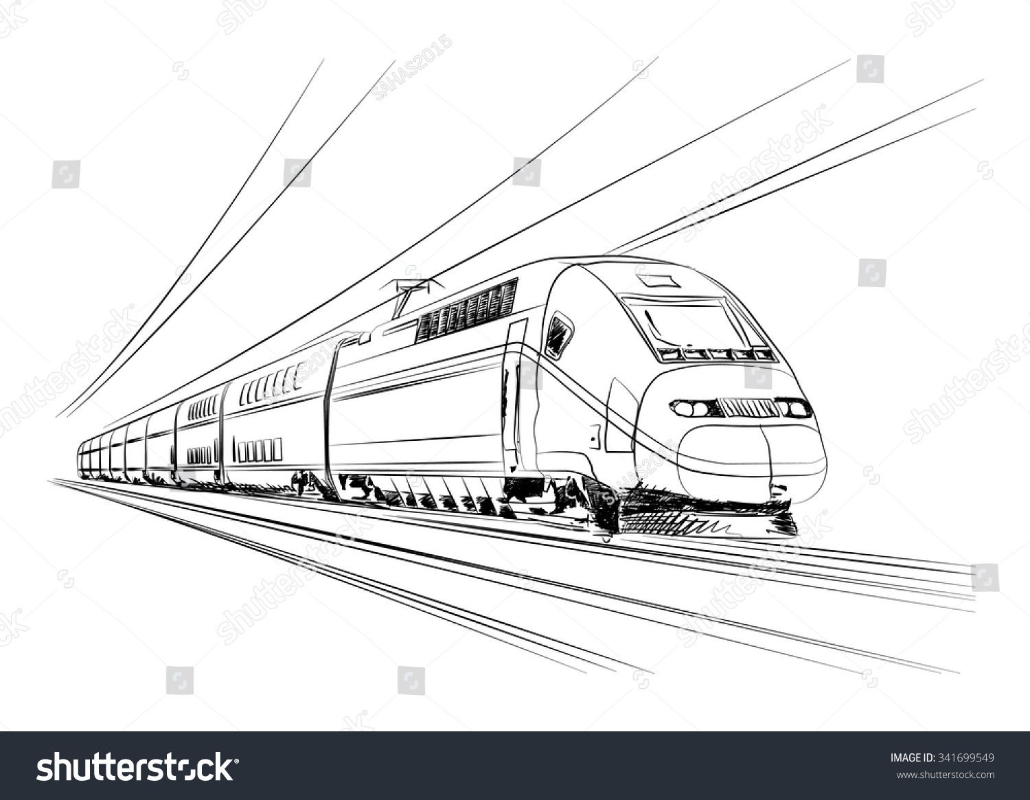 Поезд скоростной контур вид сбоку