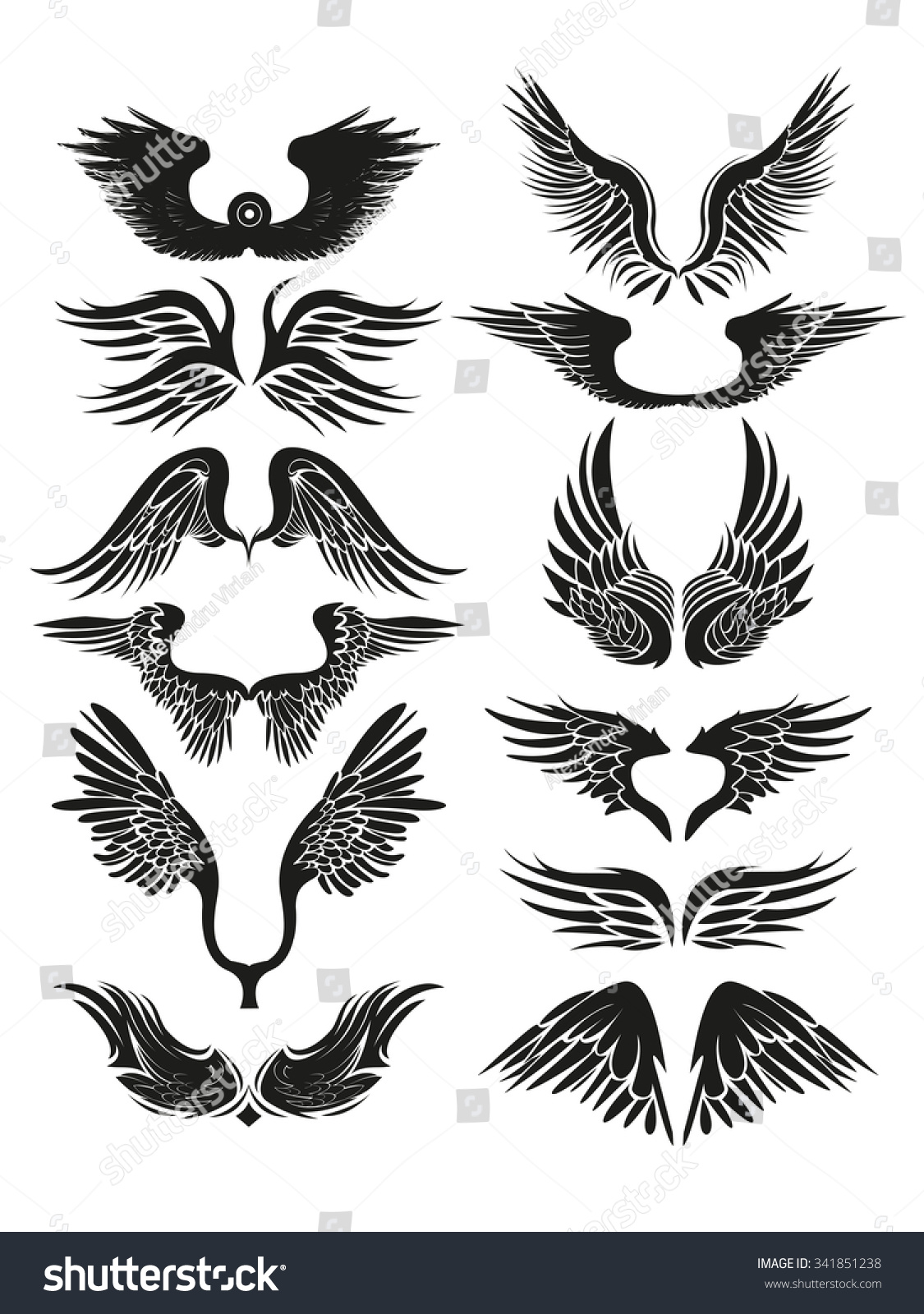 Wings Silhouette Stock Vector (Royalty Free) 341851238 | Shutterstock