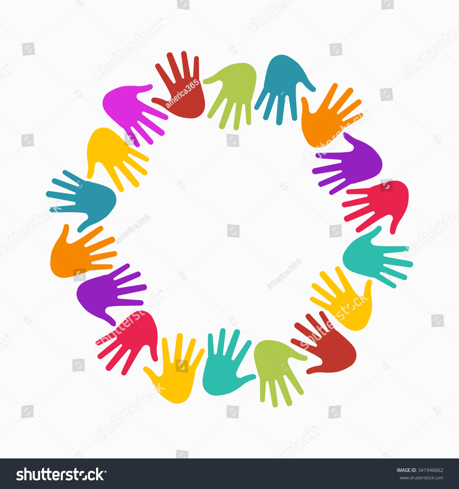 Hands Circle Concept Group Children People Stock Vector (Royalty Free ...