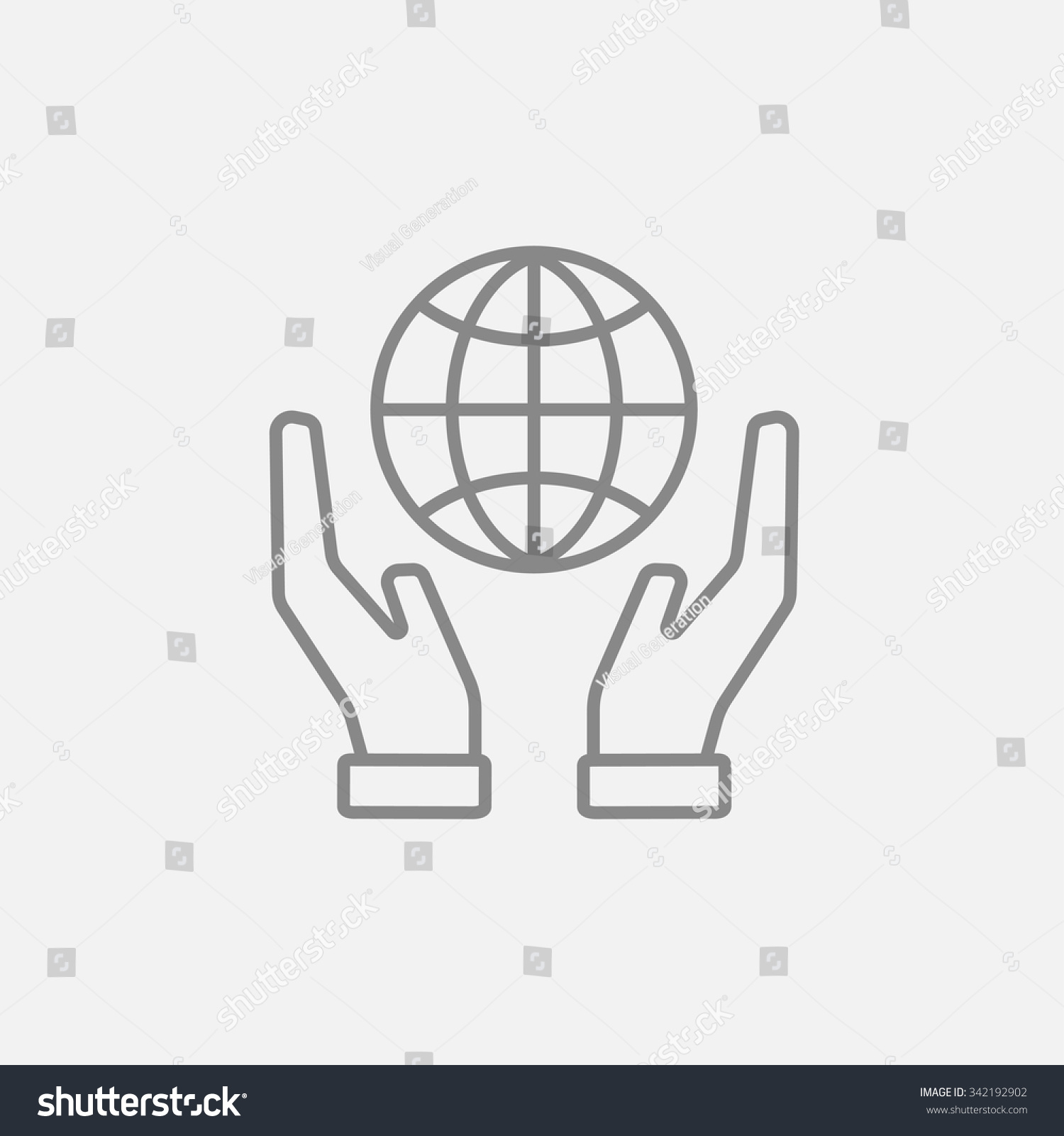 Two Hands Holding Globe Line Icon Stock Vector Royalty Free 342192902 Shutterstock 3915