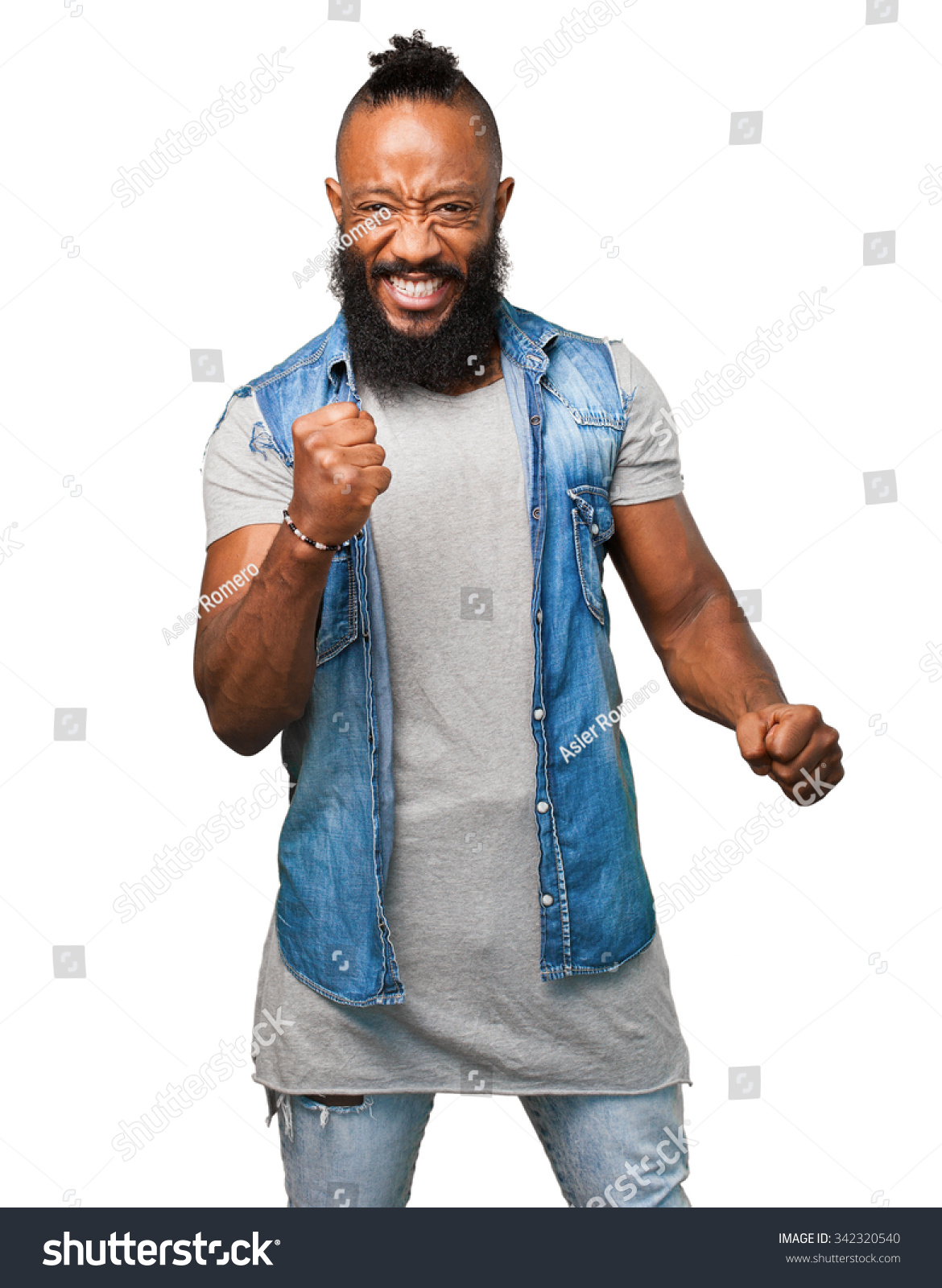 Black Man Doing Winner Symbol Stock Photo 342320540 | Shutterstock