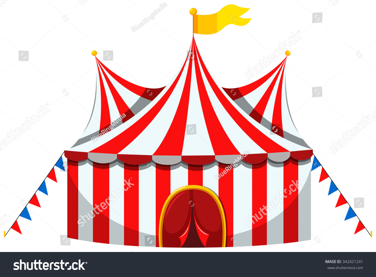 Красно-белый шатер цирк