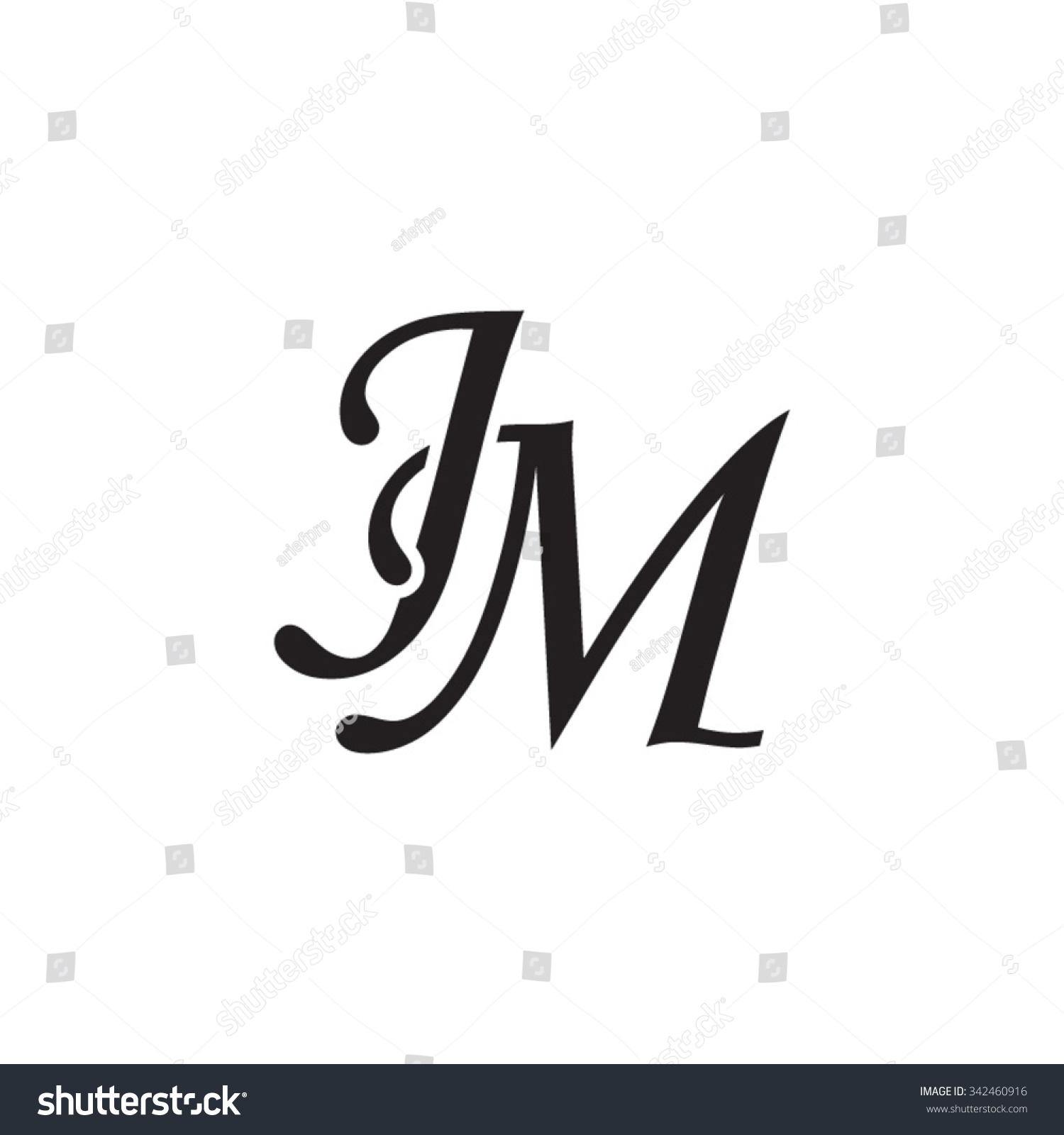 Jm Initial Monogram Logo: vector de stock (libre de regalías) 342460916 ...