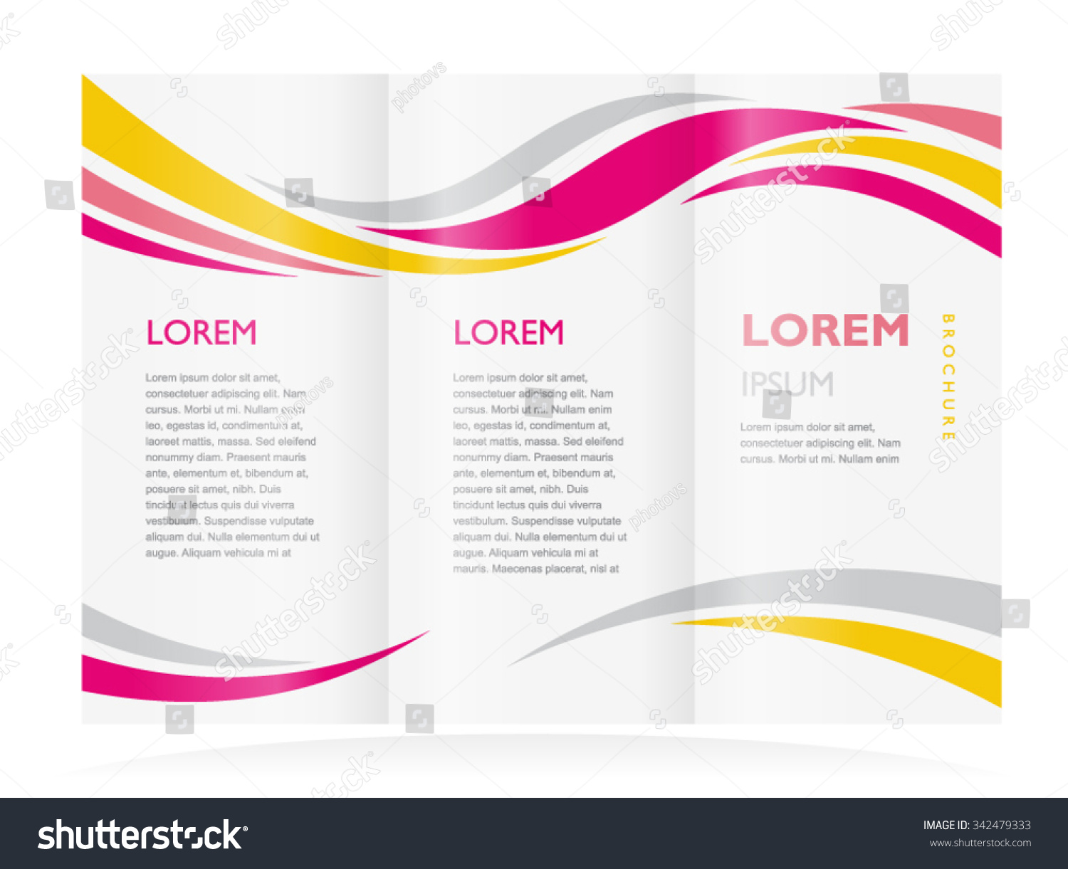 Brochure Design Template Curves Stock Vector (Royalty Free) 342479333 ...