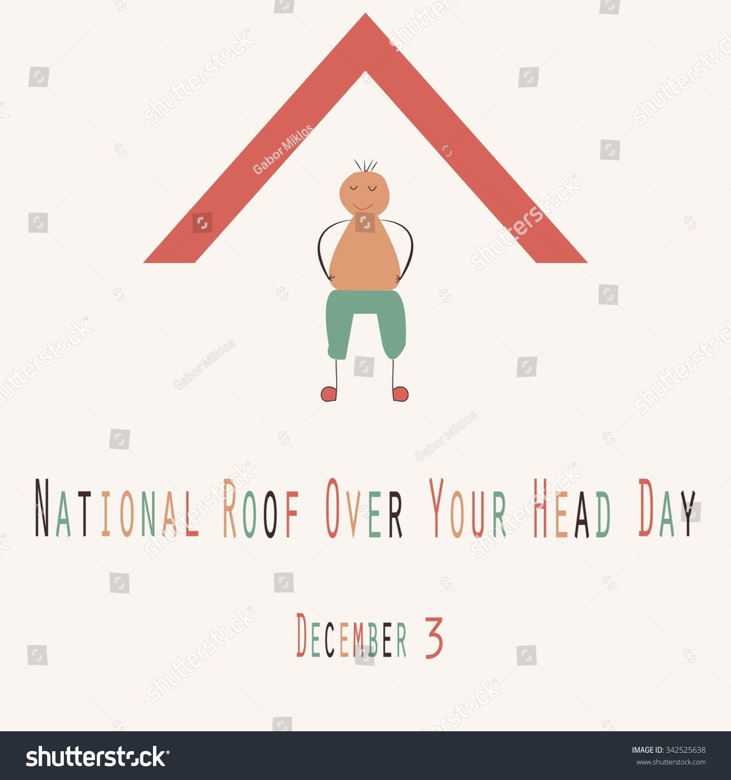 National Roof Over Your Head Day Stock Vector Royalty Free 342525638