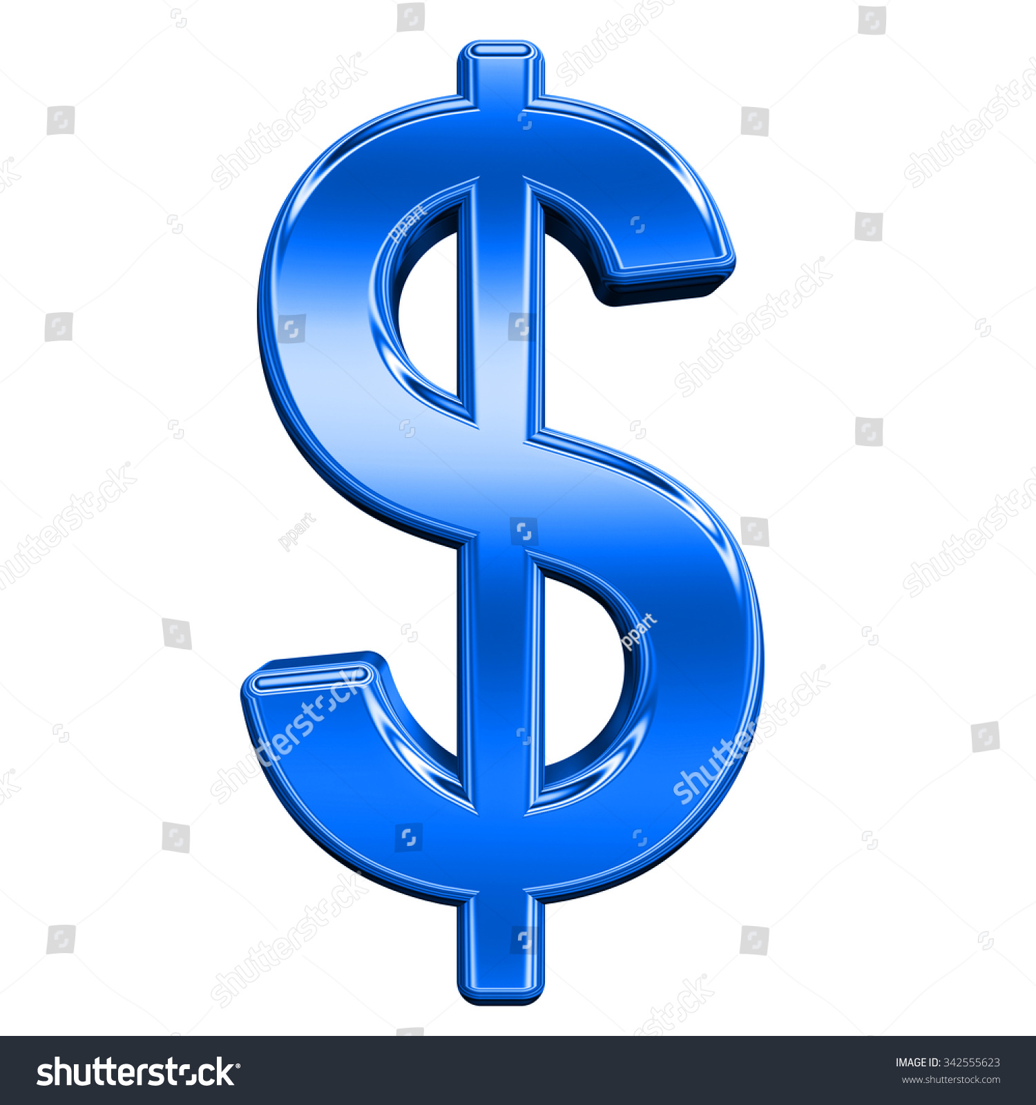 Dollar Sign Shiny Blue Alphabet Set Stock Illustration 342555623 ...