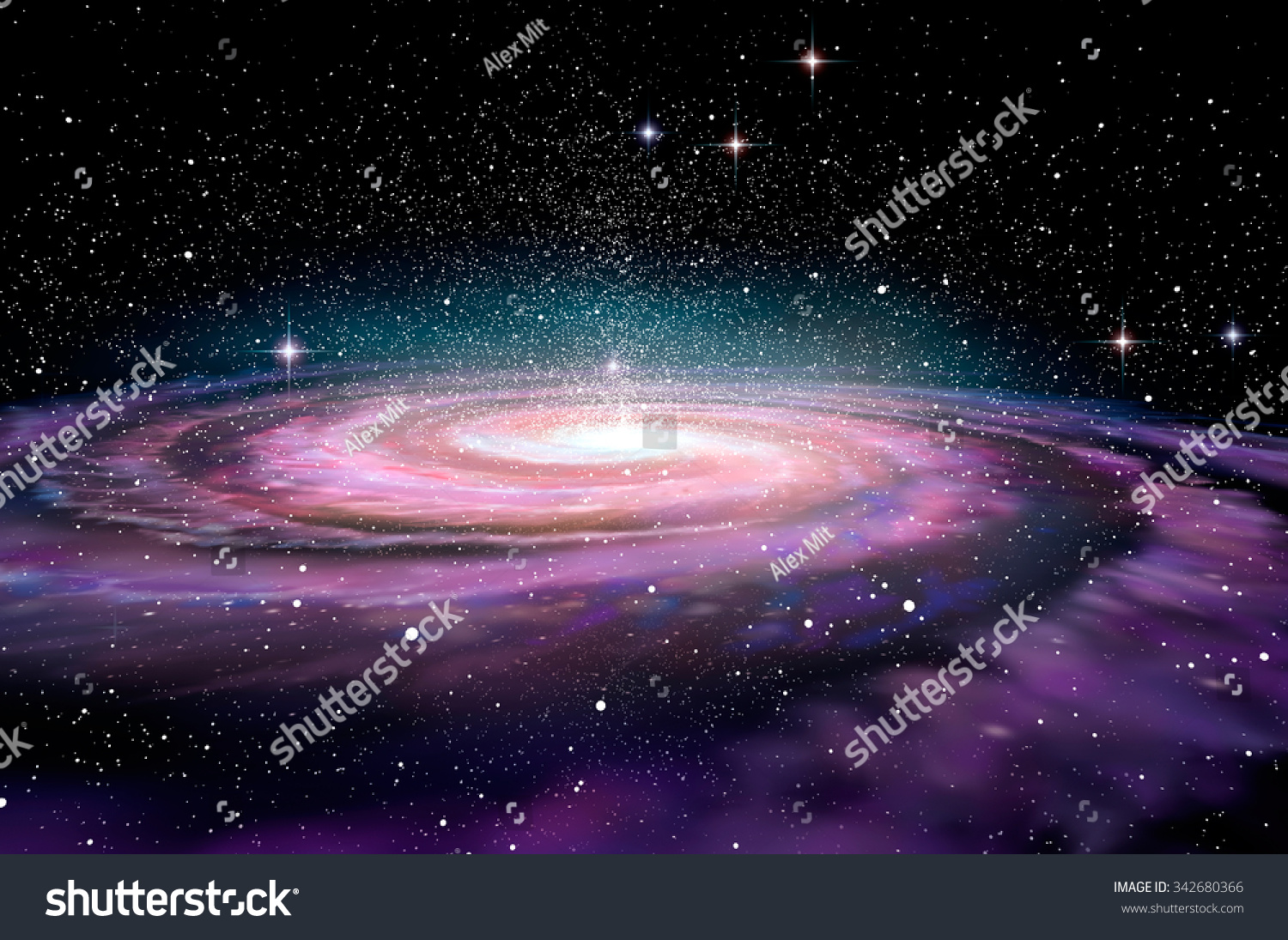 Spiral Galaxy Deep Spcae 3d Illustration Stock Illustration 342680366 ...