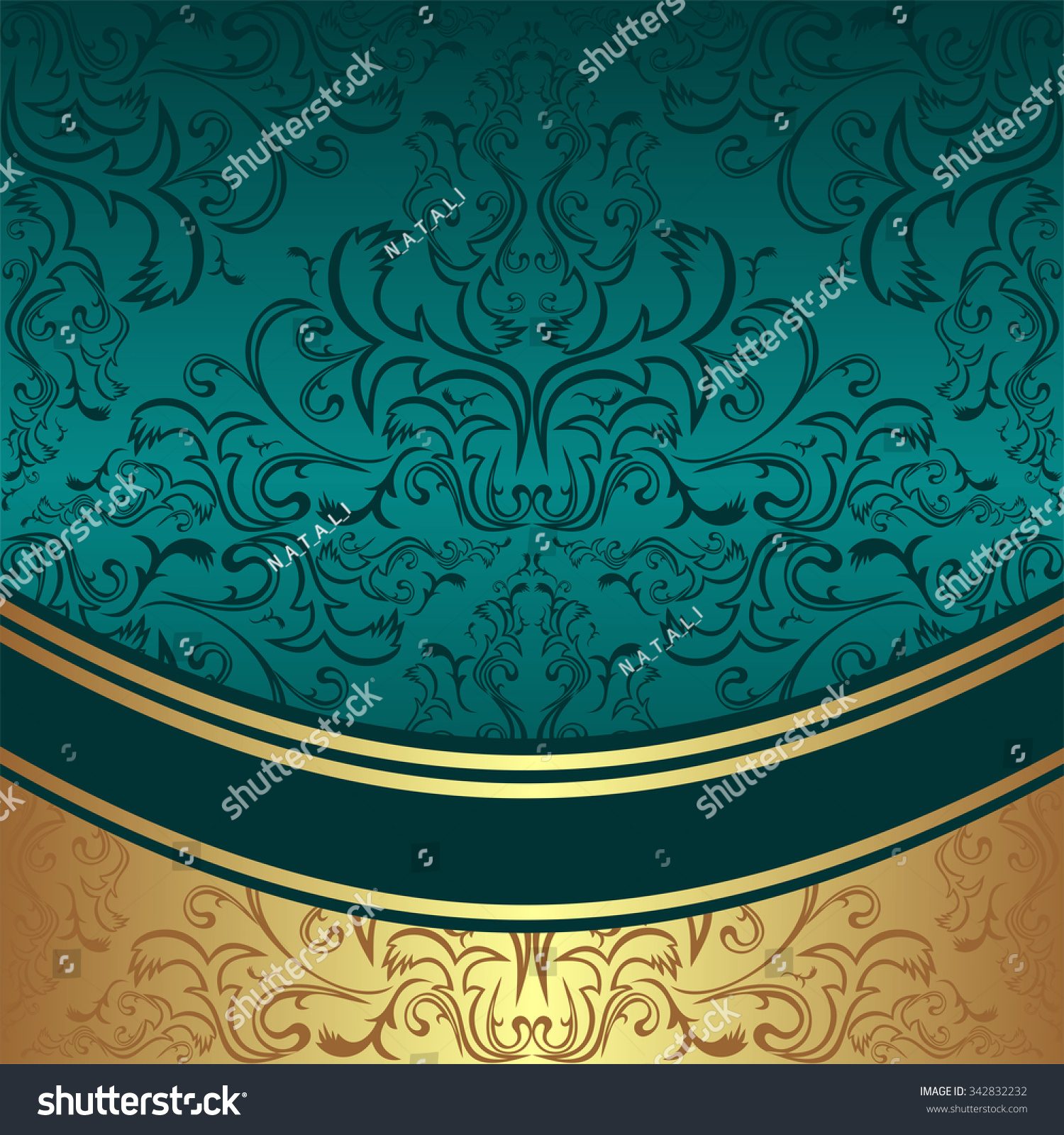 Luxury Ornamental Background Golden Border Invite Stock Vector (Royalty ...