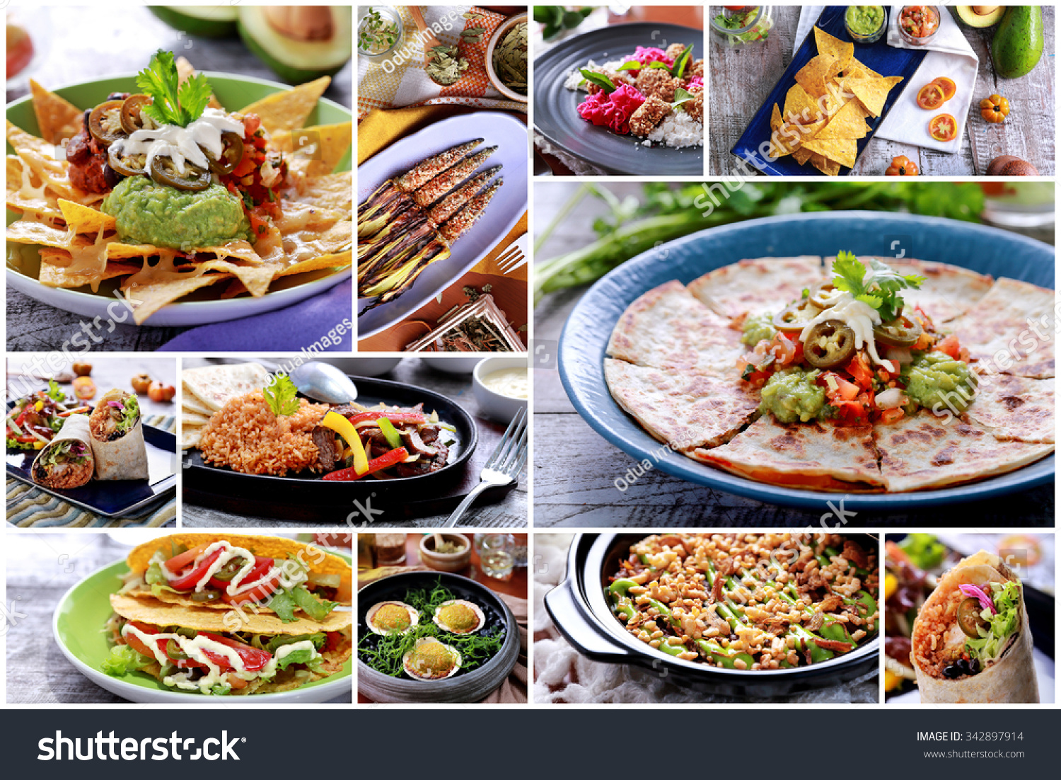 Portrait Various Mexican Food Buffet Close Stock Photo 342897914 ...