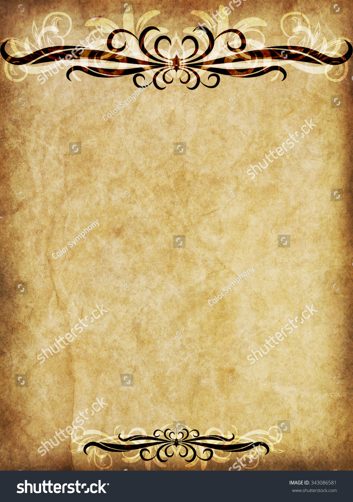 Old Paper Floral Frame Stock Illustration 343086581 | Shutterstock