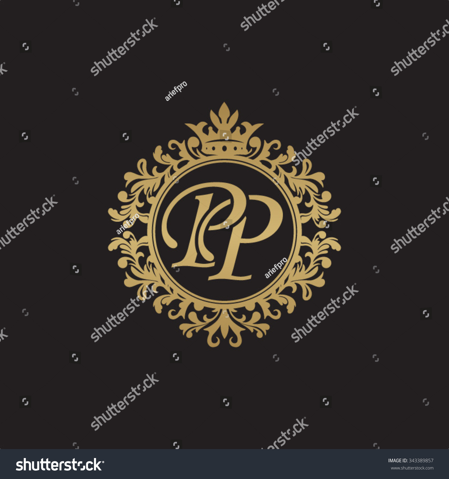 Pp Initial Luxury Ornament Monogram Logo Stock Vector (Royalty Free ...