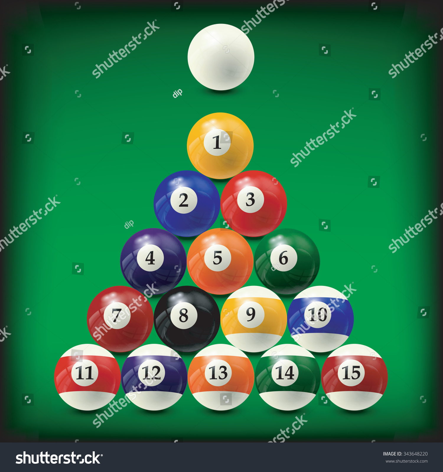 Billiard Balls Set Realistic Vector Design Stock Vector (Royalty Free ...