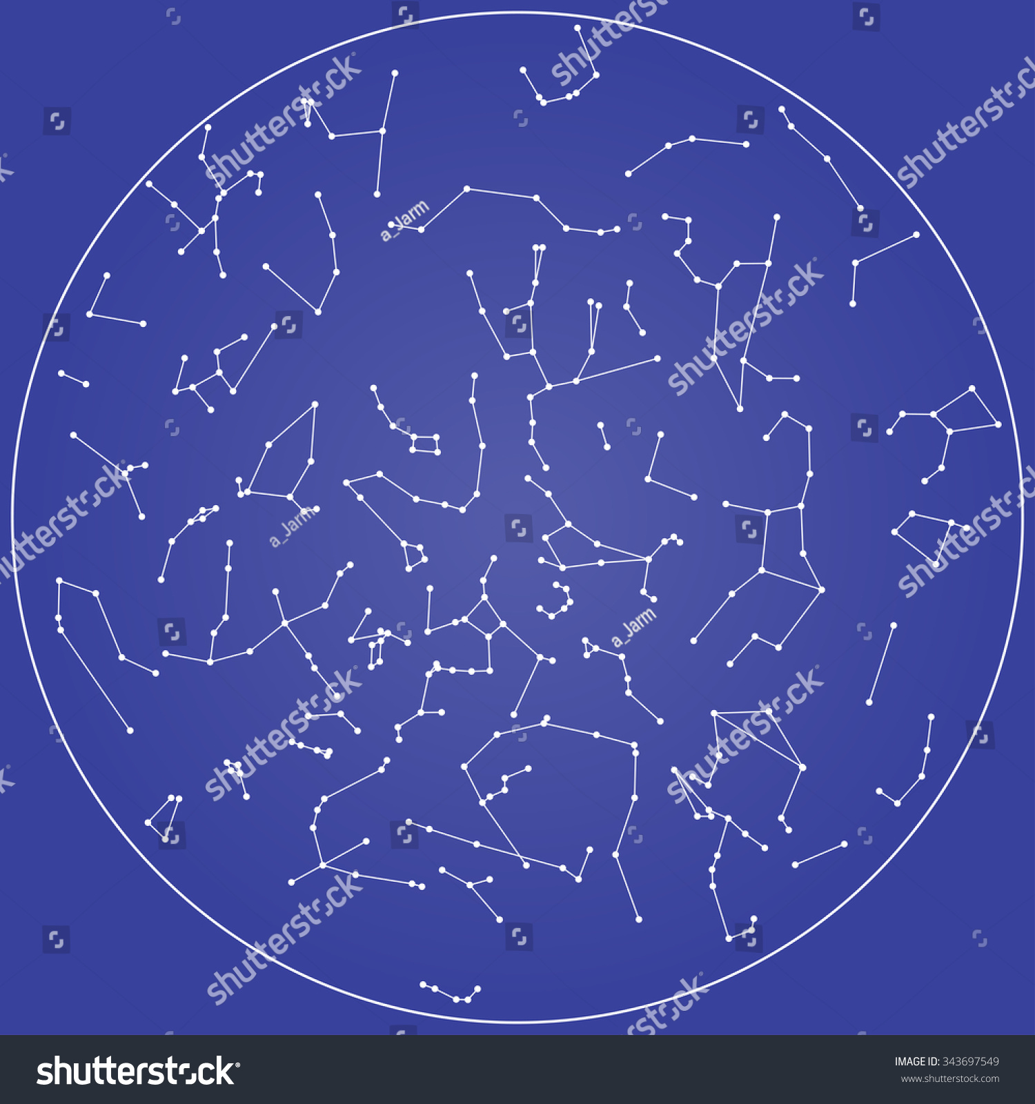 White Constellation Map Vector Illustration Stock Vector (Royalty Free ...