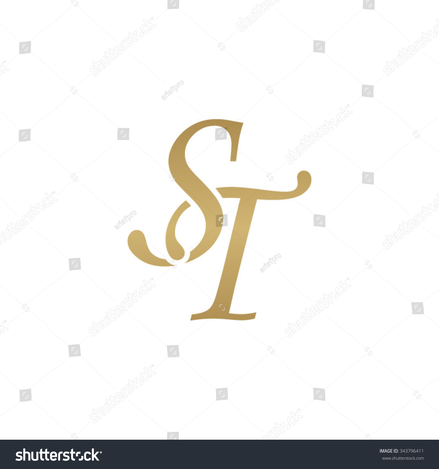 St Initial Monogram Logo Stock Vector (Royalty Free) 343796411 ...