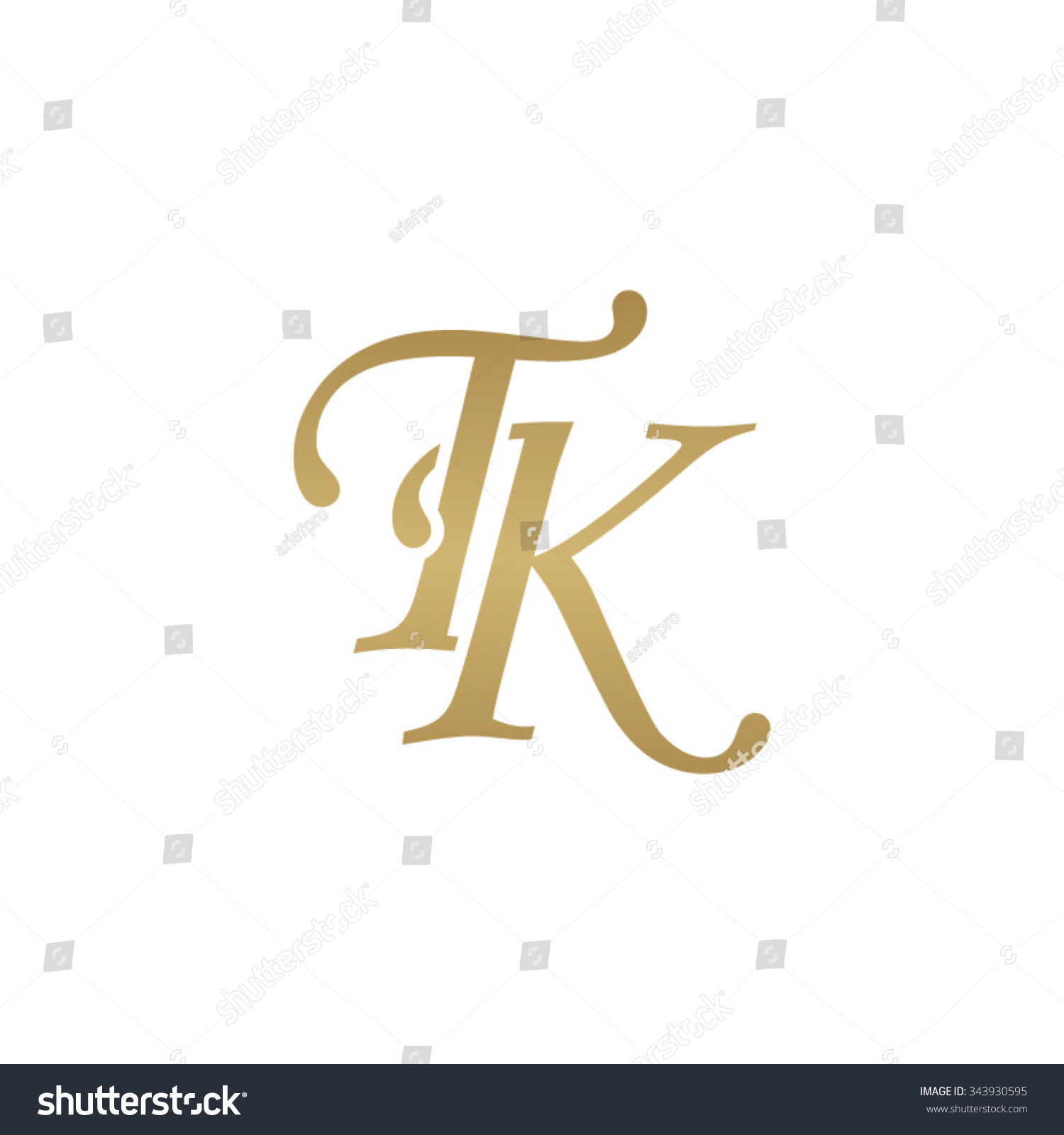 Tk Initial Monogram Logo Stock Vector (Royalty Free) 343930595 ...