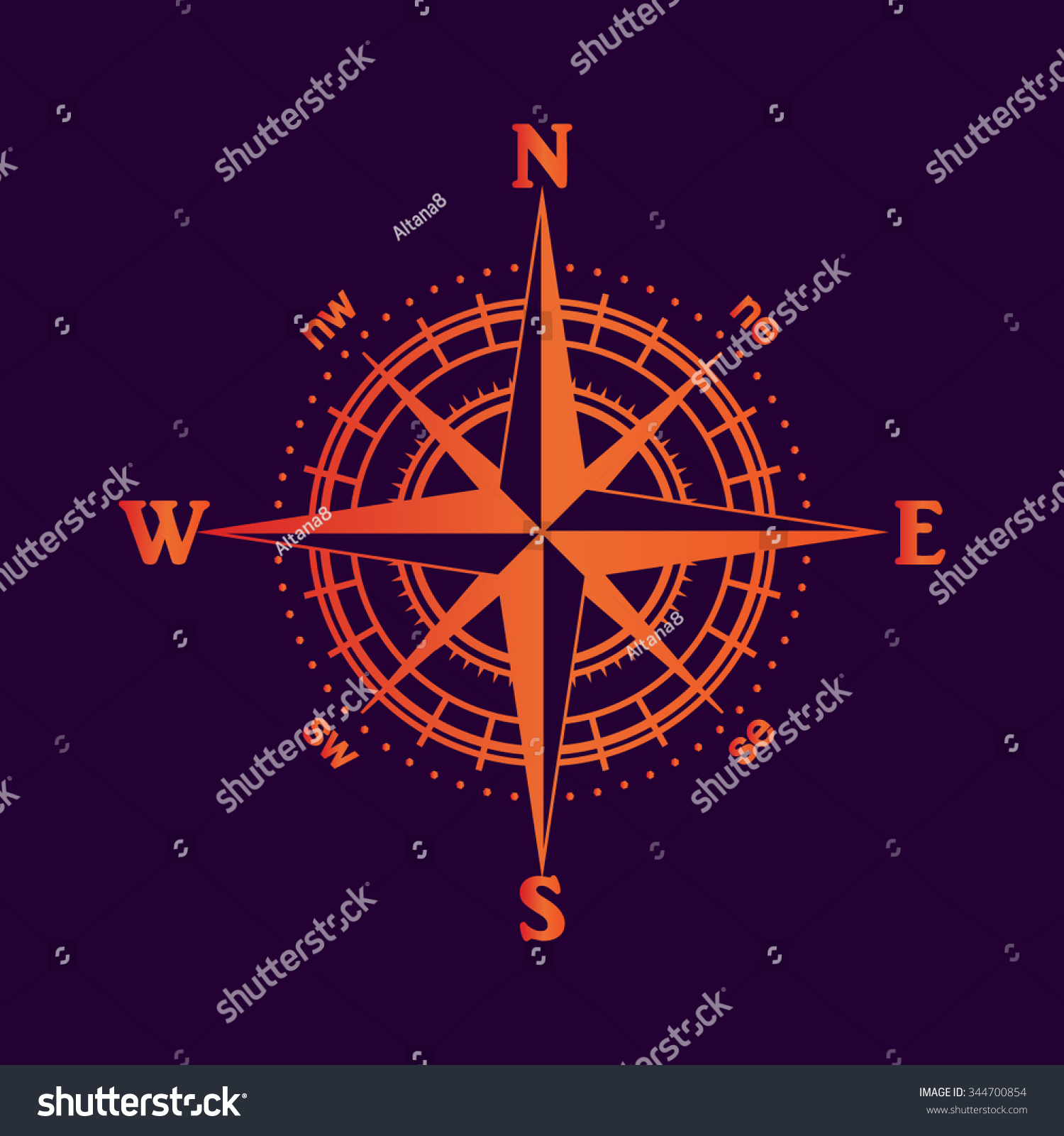 Illustration Compass Rose Stock Vector Royalty Free 344700854 Shutterstock