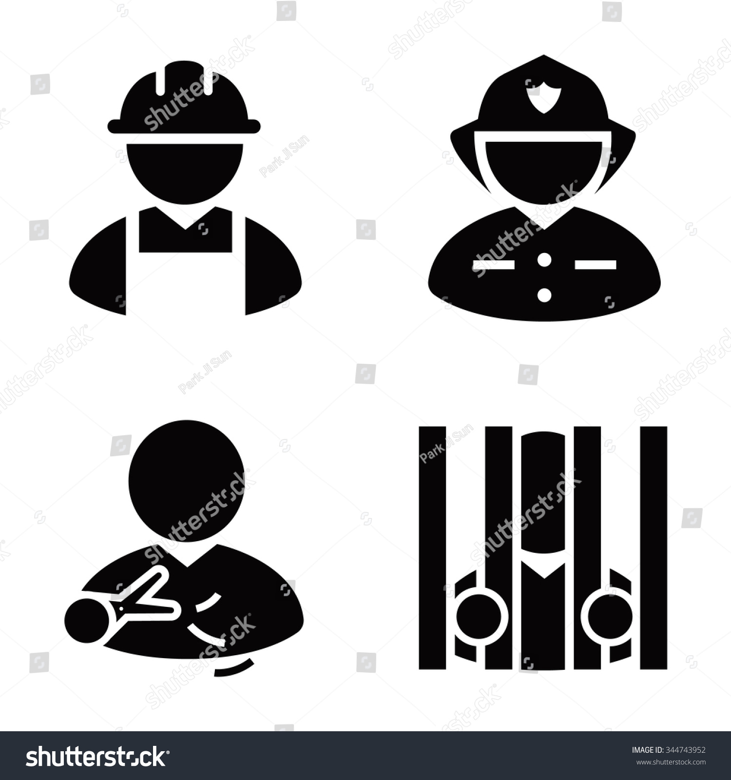 Occupations Vector Icons Stock Vector (Royalty Free) 344743952 ...