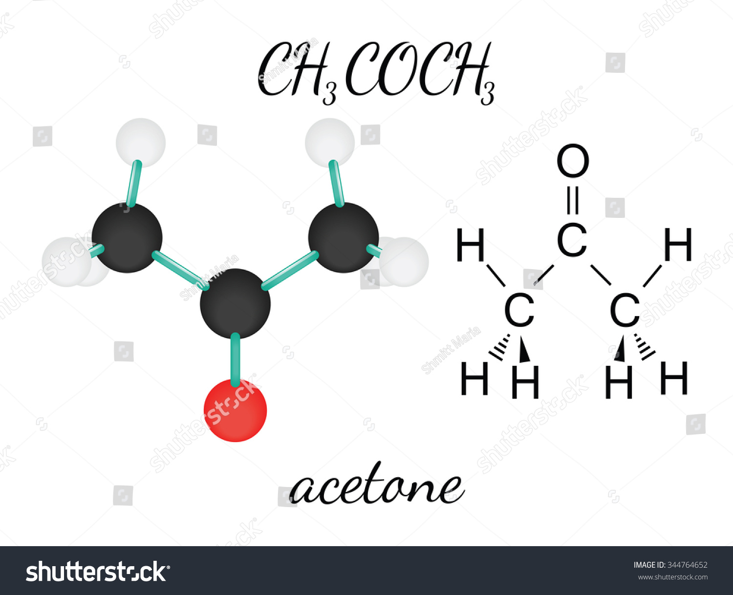 Ch3coch3 Acetone 3d Molecule Isolated On Stock Vector (Royalty Free ...