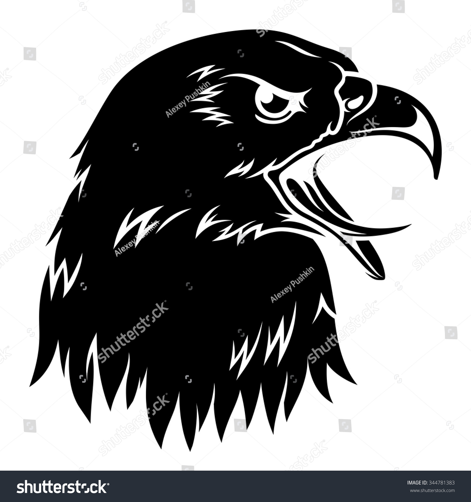 Bald Eagle Isolated On White This Stock Vector (Royalty Free) 344781383 ...